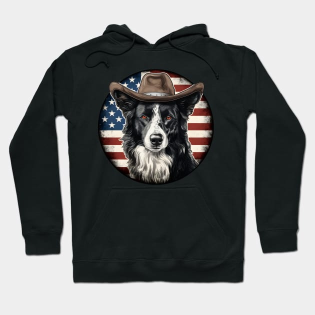 Patriotic Border Collie Hoodie by NatashaCuteShop